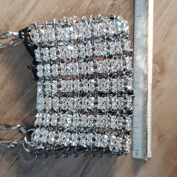 Glitzy! NWT Paco Rabanne Iconic Rhinestone 1969 Nano Bag - Picture 11 of 13